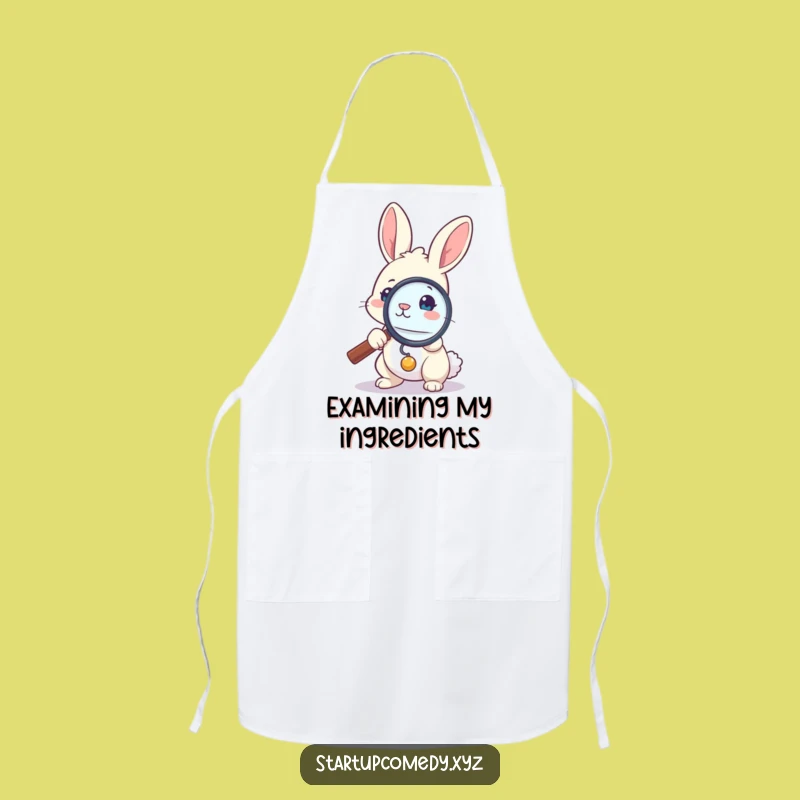 Funny Bunny Magnifying Glass Apron - Cook and Investigate with Flair!