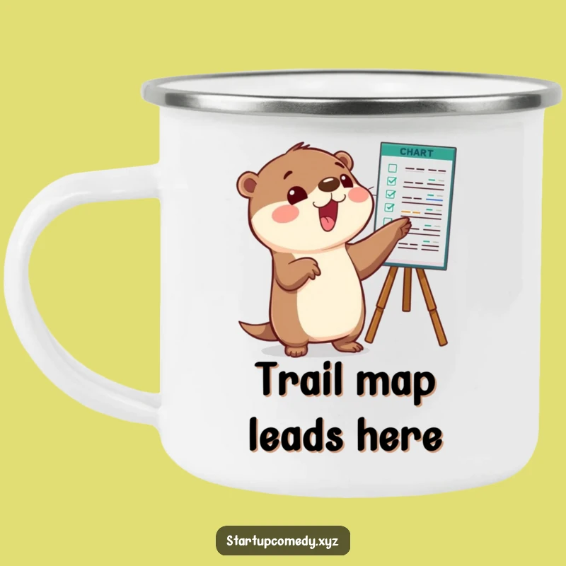 Funny Otter Chart Pointer Camping Mug: Track Your Adventure Goals
