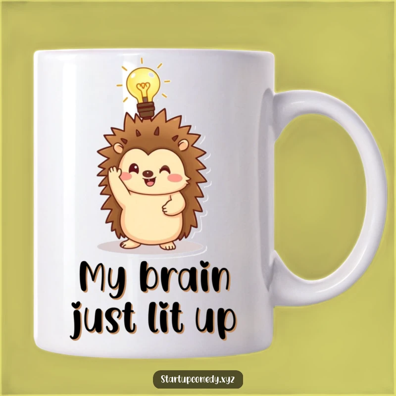 Funny Hedgehog Lightbulb Mug: Brilliant Idea Gift for Geeks and Dreamers
