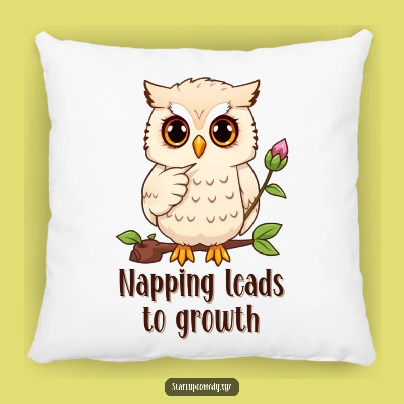 Funny Owl Budding Plant Pillow - Cozy Comfort for Green Thumbs!