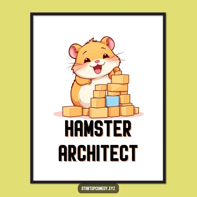 Funny Hamster Digital Art Print: Tiny Towers Built - Instant Funny Gift for Creative Walls