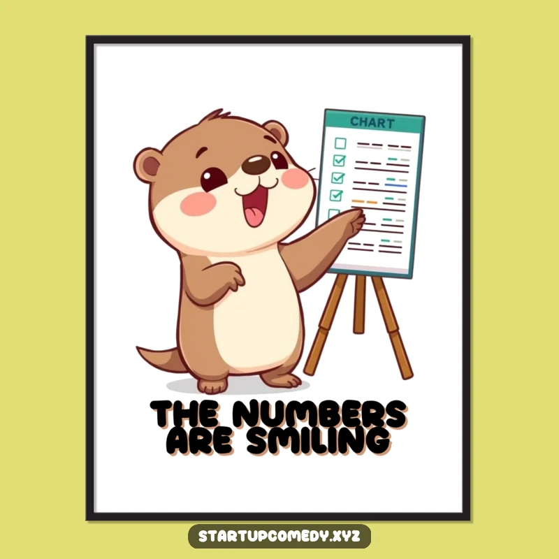 Funny Otter Chart Pointer Digital Art: Instant Motivation for Your Walls