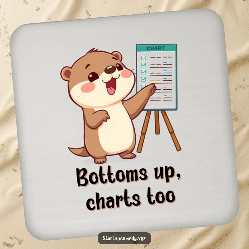 Funny Otter Coaster with a chart pointer motif, a stylish and humorous table protector.