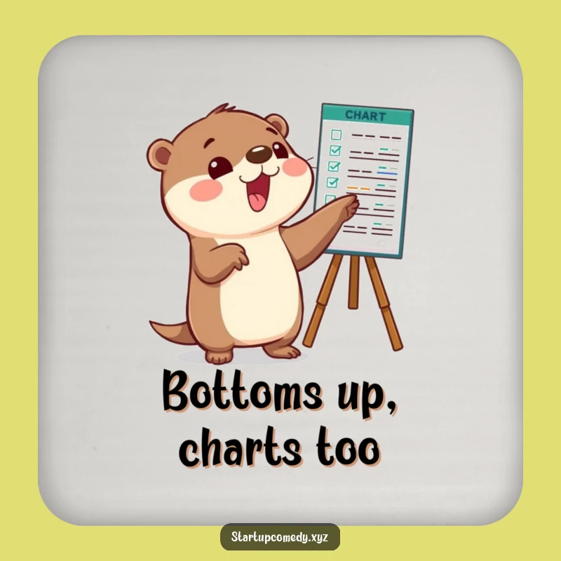 Funny Otter Chart Pointer Coaster: Protect Surfaces with Savvy Style