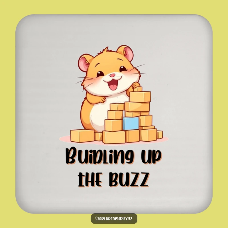 Funny Hamster Drink Coaster: Protect Surfaces with Tiny Tower Charm - A Cute Funny Gift