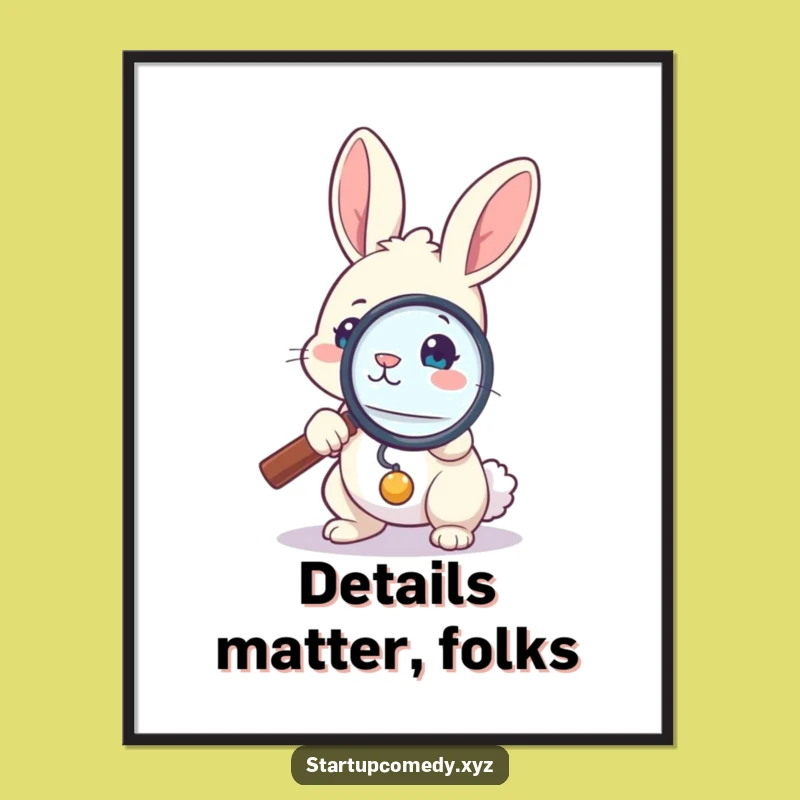 Funny Bunny Detective Poster - Quirky Art for the Inquisitive!