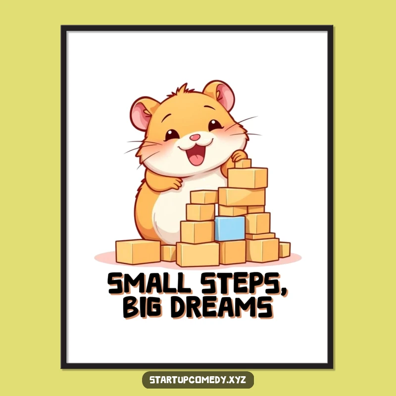 Funny Hamster Poster: Tiny Tower Art - A Hilarious Builder's Funny Gift for Walls
