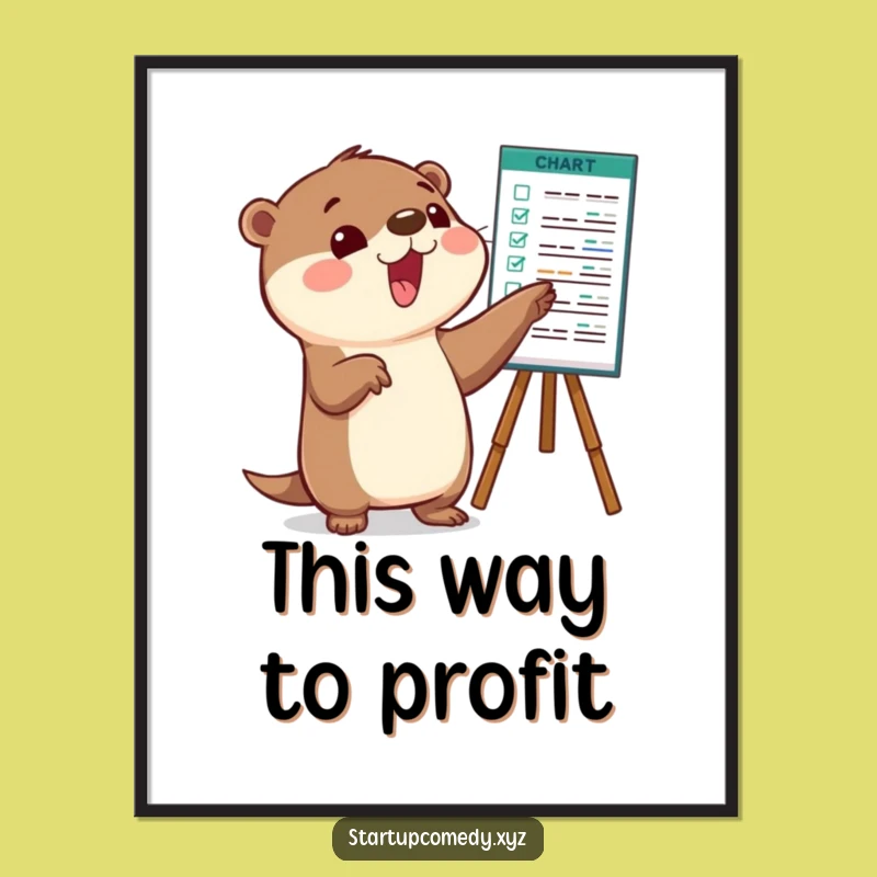 Funny Otter Chart Pointer Poster: Decorate with Data-Driven Delight