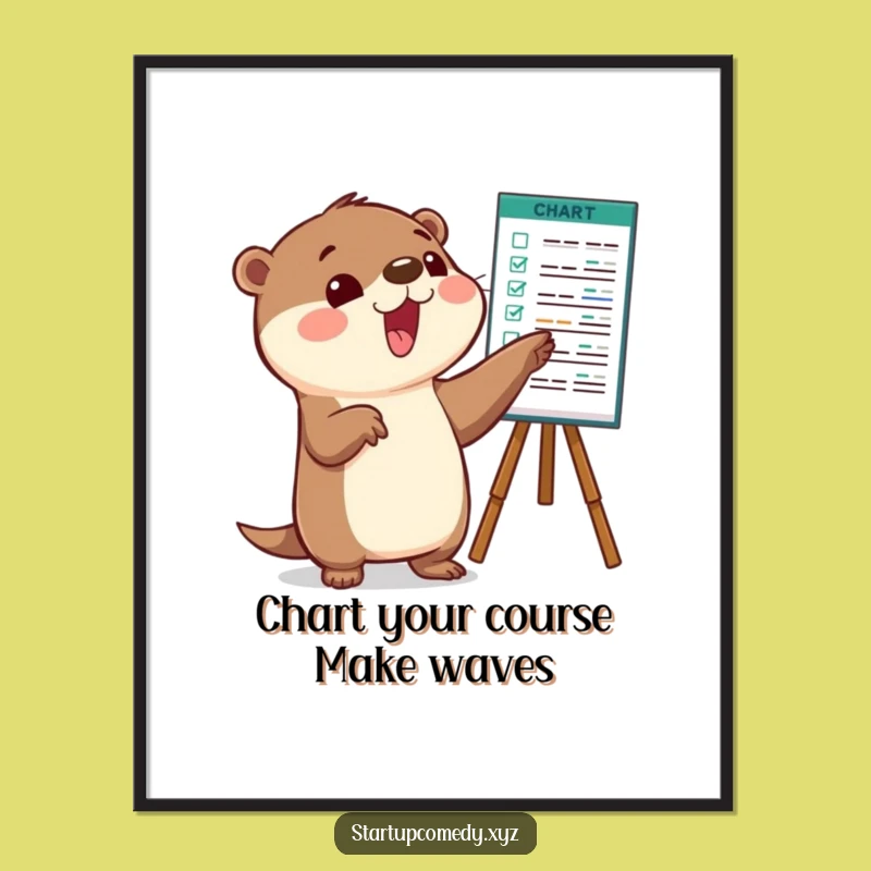 Free Printable Wall Art: Playful Otter Charting a Course for Fun Decor
