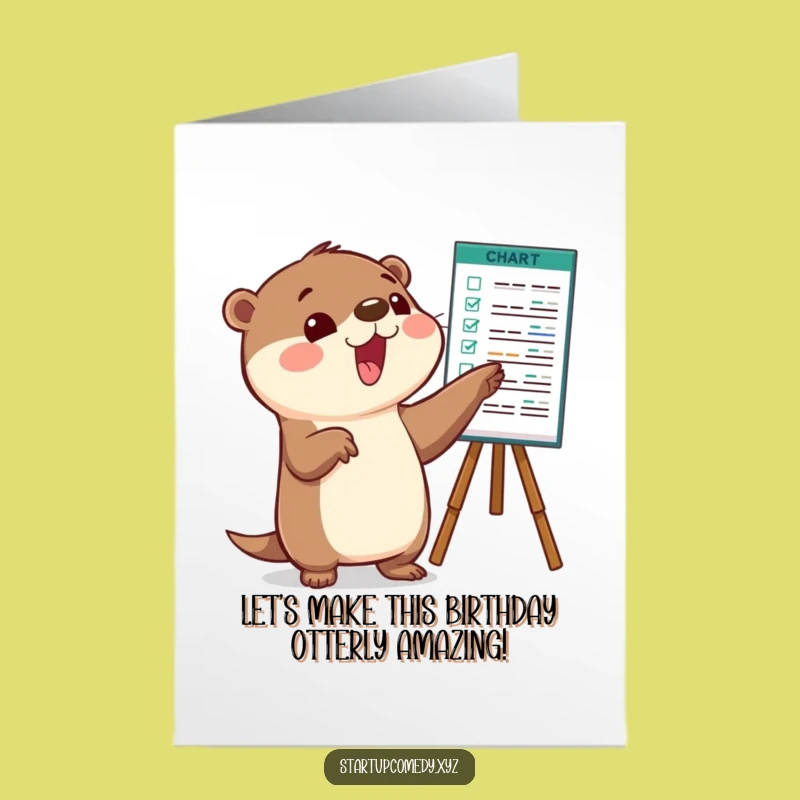 Free Printable Birthday Card: Otter Points to Fun Times Ahead!
