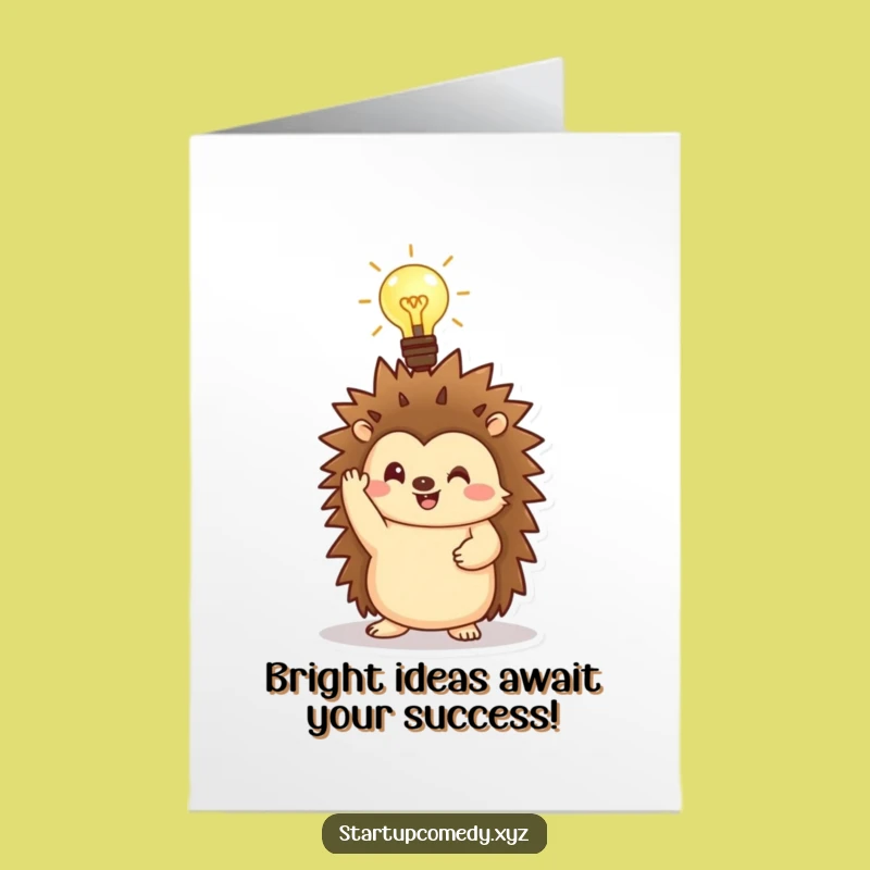 Free Printable Congrats Card: Hedgehog's Bright Idea for Your Huge Success