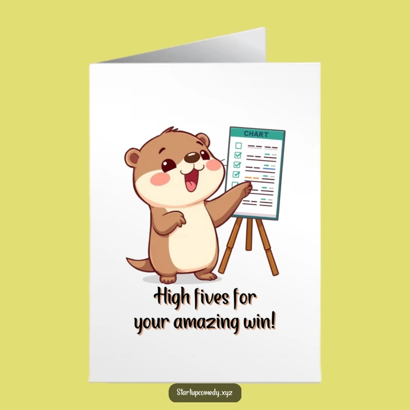 Free Printable Congrats Card: Otter Celebrates Your Success Story!