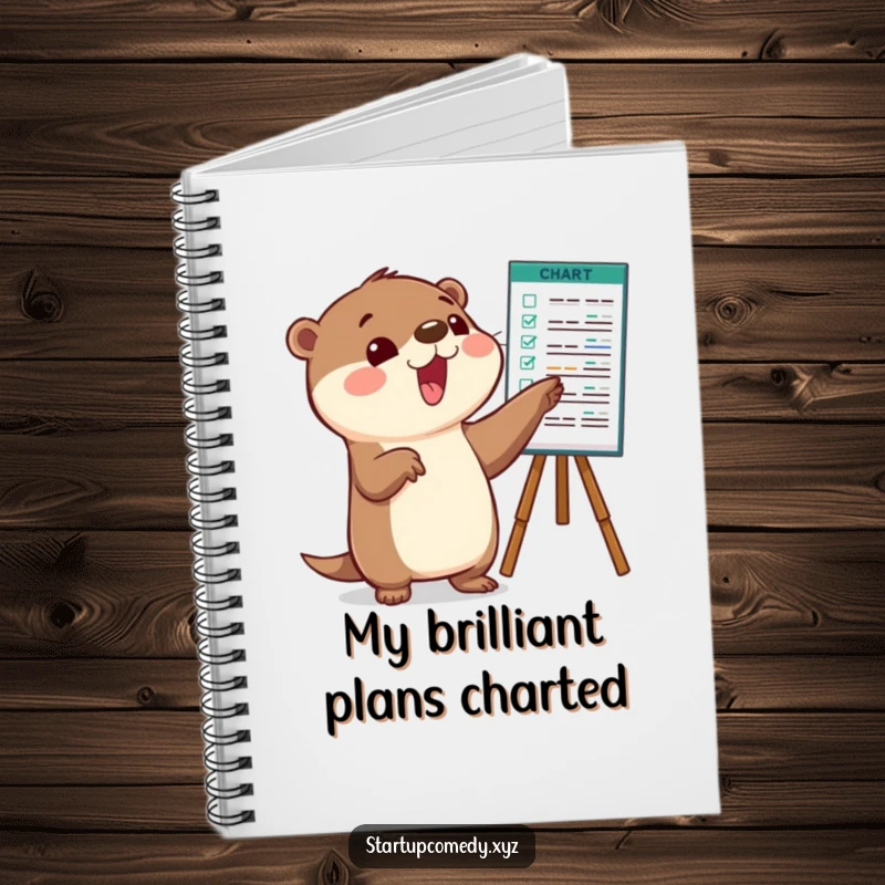 Funny Otter Notebook with a chart motif, perfect for jotting down goals and successes.