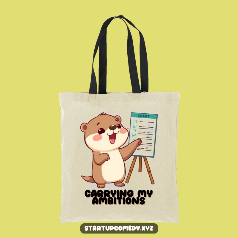 Funny Otter Chart Enthusiast Tote Bag: Carry Your Success Everywhere